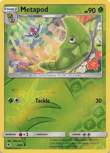 Metapod Uncommon Reverse Holo Hidden Fates 2/68 NM - Picture 1 of 2