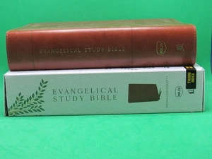 Evangelical Study Bible: Christ-Centered - Brown Leathersoft - Thumb Indexed - - Picture 1 of 4