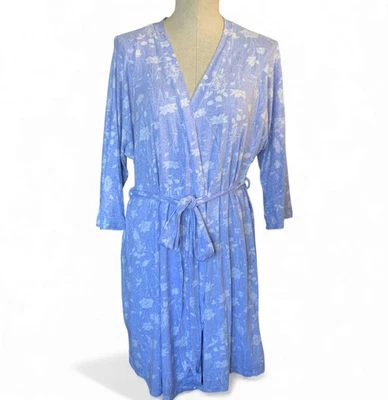 Roupão de Algodão Floral Laura Ashley – Leve Periwinkle Azul/Branco – Tamanho G - Imagem 1 de 4