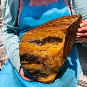 11.11LB Large Natural Tiger's Eye Stone Quartz Crystal Mineral Specimen Healing - Picture 1 of 15