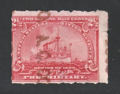 Scott # RB28, Used, VG, 2½¢ Battleship, Arlington Chemical Co., New York, NY - Image 1 of 3