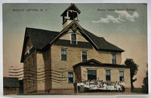 Mount Upton Union School New York 1909 Postcard 5.5x3.5" Colorized Photograph - Picture 1 of 7