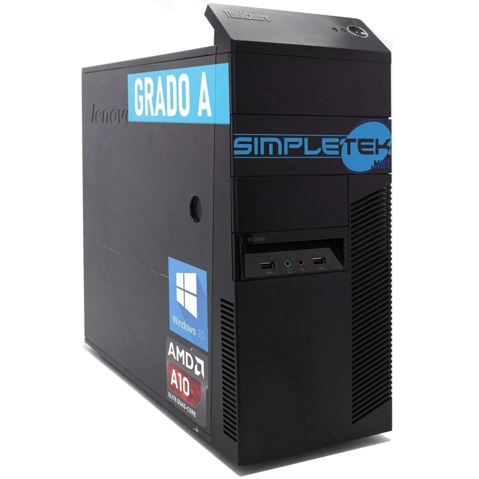 Lenovo M78 AMD A10 3.70GHZ RS232 8GB 120GB Windows 10 PC Desktop Fixed Tower - Image 1 of 4