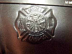 FIRE FIGHTER/FIREMAN Leather BiFold Wallet Identity Theft Protection Black - Picture 1 of 8