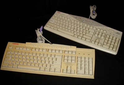 Lot of (2) Vintage Compaq PS/2 Keyboards SK-2800C and KB-9963 - Image 1 of 4