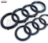 Matte Black Front Grill & Rear Rings Badge Emblem Das Automotive Matte Black Front Grill & Rear Rings Badge Emblem Das Automotive