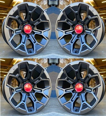 17x8 Wheels For Toyota 4Runner Tacoma GX460 GX470 17" 6x139.7 +5 Matte Black Set - Image 1 of 4