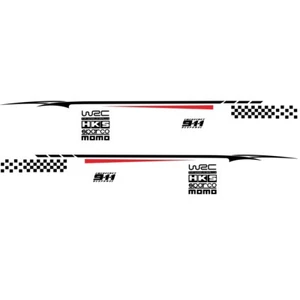 2X Waterproof Vinyl Graphics Decals Car Door Body Side Stickers Kit Black/Red - Picture 1 of 10