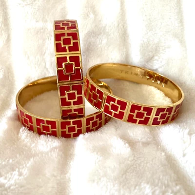 Brazalete Brazalete Modernista Trina Turk Esmalte Rojo Tono Dorado (s) Foto 1 de 4