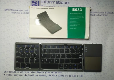 Mini Wireless Bluetooth Foldable Keyboard, English B033 Windows, Android, IOS - Image 1 of 3