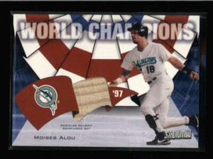 MOISES ALOU 2002 TOPPS STADIUM CLUB WORLD CHAMPIONS GAME USED BAT RELIC AX6794