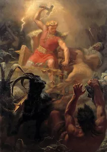 Tors Fight With The Giants Marten Eskil Winge Mythologie Dieu Combat B A3 02856 - Bild 1 von 1