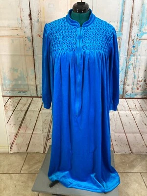 Say Bury Robe Womens Velour Blue Size Small Zip Front - Image 1 of 4