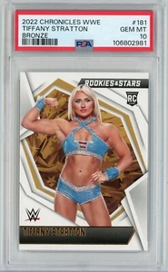 Panini Chronicles WWE 181 2022 Tiffany Stratton Bronze RC PSA 10 gemas como nuevo POP 6 - Imagen 1 de 2