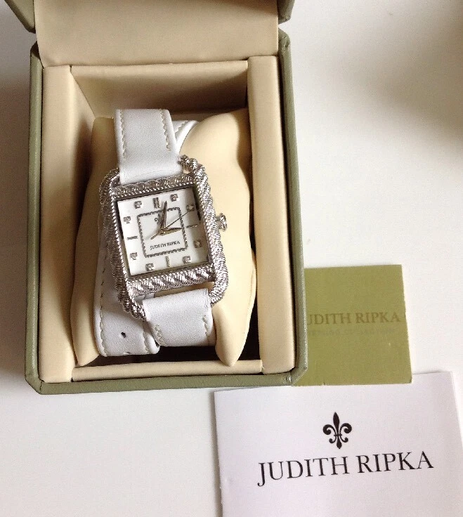 Judith Ripka Double Wrap Leather Strap Watch in WHITE - Image 1 of 4