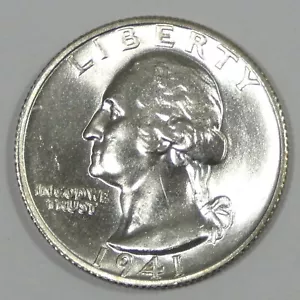 Washington Quarter Choice 1941-S brillante sin circular plata 25c - Imagen 1 de 4