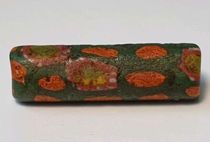 28.6mm ANCIENT RARE PERSIAN MOSAIC TUBE GLASS BEAD - Picture 1 of 10
