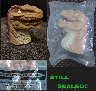 Rare Vintage *STILL SEALED* Godzilla Toho 1998 Figure Head Hand-Puppet.  - Image 1 of 4