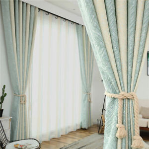 Blue-green Curtain for Living RoomShade Chenille Thickened Warmth and Cold-proof