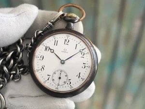 OMEGA 19" - 1890's Omega watch in gun metal case, first caliber of Omega - Picture 1 of 8