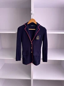 Vintage Lauren Ralph Lauren Damen Navy Baumwolle Knöpfe Jacke Blazer Gr. XS-S - Bild 1 von 9