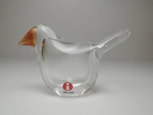 iittala Finlandia OIVA TOIKKA Sieppo transparente x naranja CATCHER AVES DE TOIKKA - Imagen 1 de 7