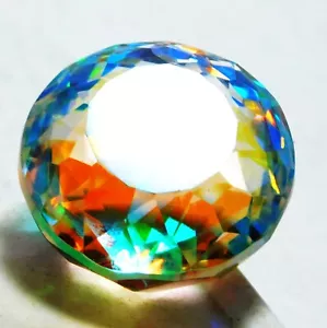 Topazio Mistico Naturale 38,10 Cts Taglio Tondo Pietra Preziosa Sciolta R3458 - Foto 1 di 4