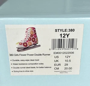 American Schlittschuhe 380 Flower Power Double Runner Mädchen Größe 12 - Bild 1 von 7