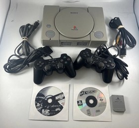Sony PS1 Playstation One Console Bundle Controllers Memory Card Games SCPH-7501