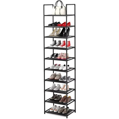 10 Tier Shoe Rack, Tall Narrow Shoes Rack Storage Organizer 20-25 Pairs Boots... - Image 1 of 4