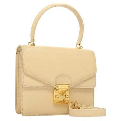 Auténtico bolso de mano de lona FENDI Zucca de cuero de lona de 2 vías beige dorado bs27537 Foto 1 de 4