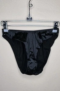 Vintage 80s Victoria's Secret Satin Second Skin High Leg Brief Panties Medium - Picture 1 of 6