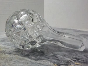 Vintage facettiert schwer Klarglas Dekanter Flasche Stopfen 4,5 Zoll - Bild 1 von 10
