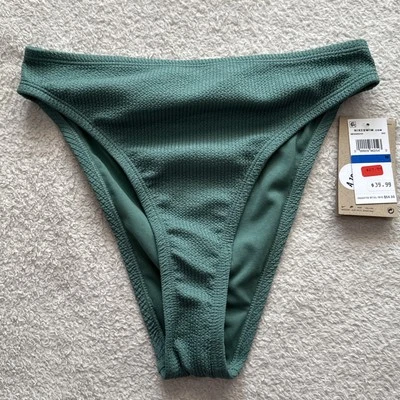 Nuevo con etiquetas Nike Bikini de natación Parte inferior Traje de baño Move To Zero Mujer Medio Texturado Verde Foto 1 de 4
