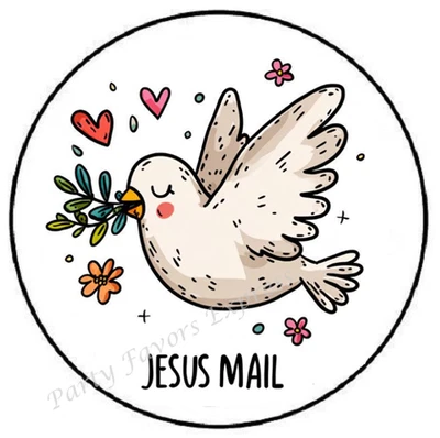 JESÚS CORREO PALOMA SOBRE RELIGIOSO SELLOS ETIQUETAS PEGATINAS FAVORES FIESTA Foto 1 de 2