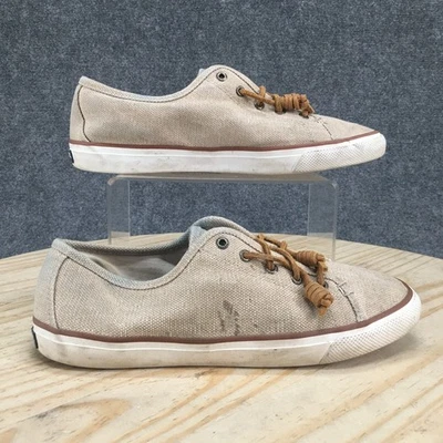 Zapatos Sperry Boat para mujer 9,5 M Cresta Ambiente Beige Lona Tenis sin cordones Foto 1 de 4