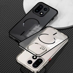 Magnetic Aluminum Metal Frame Bumper + Acrylic Back Case For OnePlus 15 - Picture 1 of 19