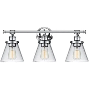 Globe Electric Parker Wall Sconce Chrome 60W E26 3 Light - Picture 1 of 6