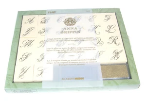 RARE Anna Griffin ANTIQUE ALPHABET Script Letters Alphabet Foam Rubber Stamp Set - Picture 1 of 4