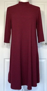 Ronni Nicole Women's Red Stripe Midi Dress Stretch Size UK M - Picture 1 of 11