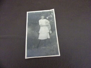 Vintage Black & White Photograph Of Young Girl Holding Dog - Picture 1 of 4