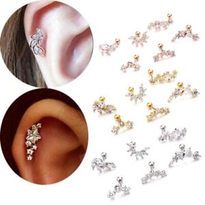 Star Leaves Helix Tragus Piercing Earring Stainless Steel Cartilage Ear Stud