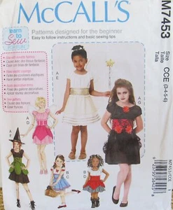McCalls 7453 Little Girls 3-4-5-6 EASY Halloween Costume DRESS Ensembles Pattern - Picture 1 of 2