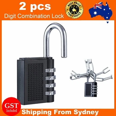 2pcs 4 Digit Combination Lock Key Security Padlock Anti Rust Weather Proof Locks - image 1 of 4