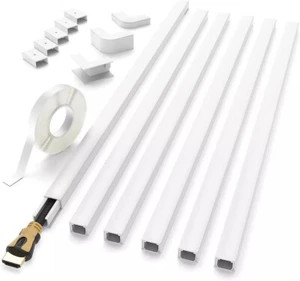 Cord Hider 94In Cord Cover Wall Paintable Wire Hider Cable Cover Raceway White - Bild 1 von 4