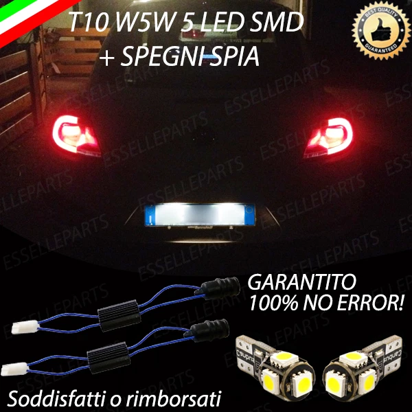 COPPIA LUCI TARGA 5 LED VW BEETLE MK3 T10 W5W + SPEGNI SPIA NO AVARIA - Immagine 1 di 1