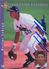 1999 Charleston Riverdogs HECTOR LEBRON Signed Card autograph AUTO RAYS