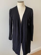 Black Talbots Cardigan Duster Knit Sweater Sz M With Ribbed & Button Detailing