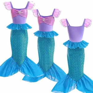 New Kid Girls Mermaid Tail Swimming Costume Swimmable Monofin Swimwear Beachwear - Picture 1 of 9