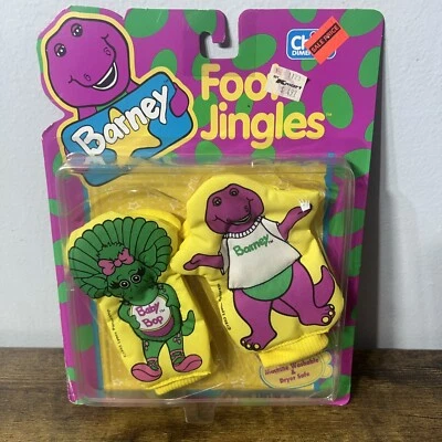 Barney El Dinosaurio Baby Bop Pie Jingles Bebé Calcetines Sonajero Botines De Colección 1993 Foto 1 de 4